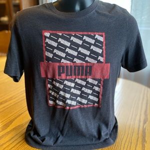 Puma dark gray vintage tee tee shirt puma graphics.